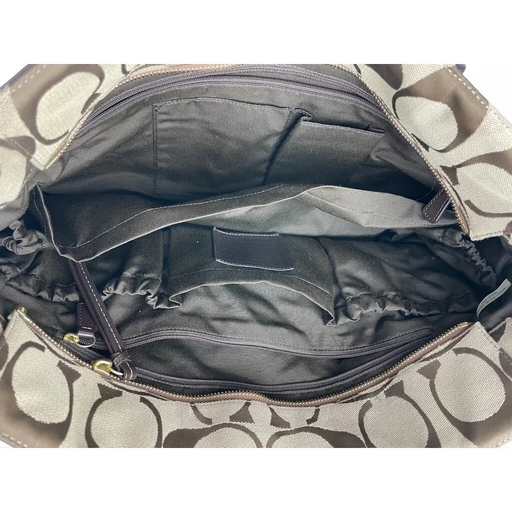 Coach Signature Multifunction Baby Diaper Tote w changing pad Travel Bag NWOT